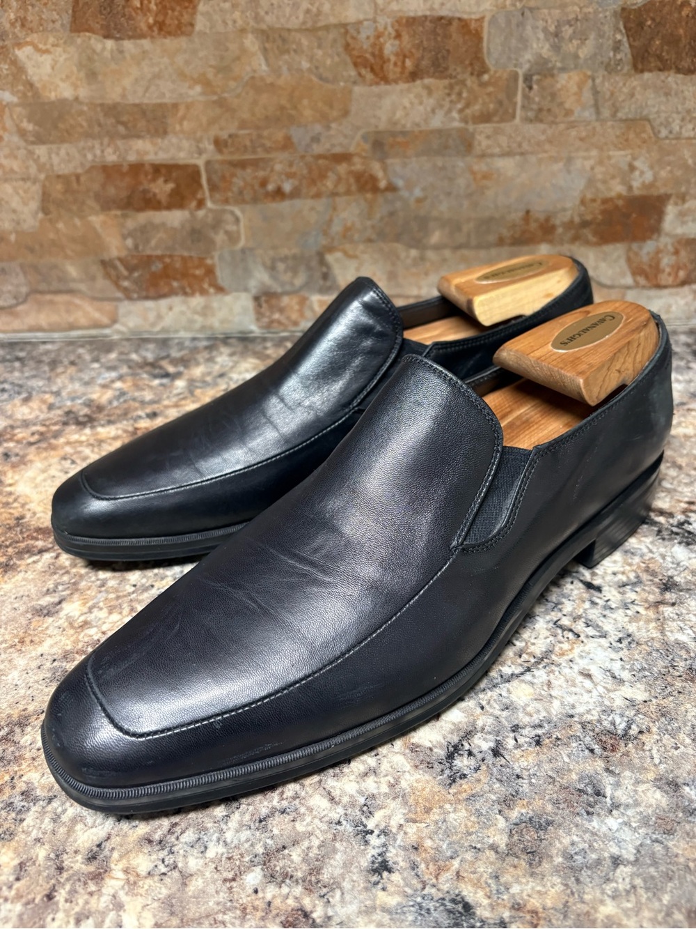 Bruno Magli Pitto Black Leather Loafers Size 8